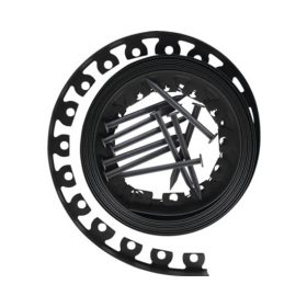   Kerti ágyásszegély szett flex grafitszürke 3,8 cm x 10 m 20 db leszúrótüskével