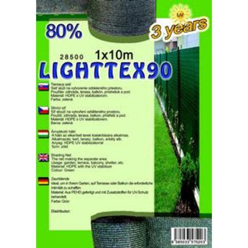 Árnyékoló háló LIGHTTEX90 1x10m zöld 80%