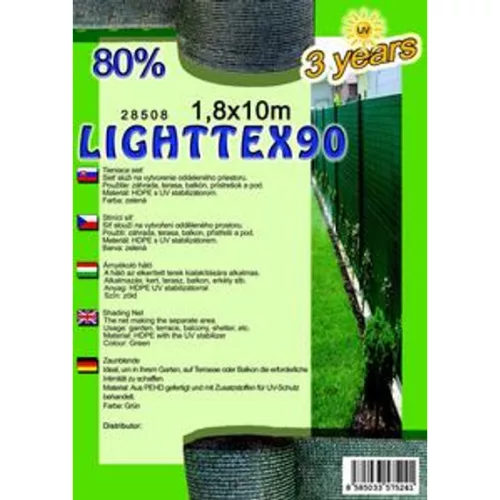 Árnyékoló háló LIGHTTEX90 1,8x10m zöld 80%