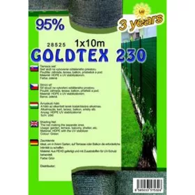 Árnyékoló háló GOLDTEX230 1x10m zöld 95%