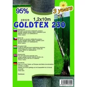 Árnyékoló háló GOLDTEX230 1,2x10m zöld 95%