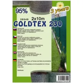 Árnyékoló háló GOLDTEX230 2x10m zöld 95%