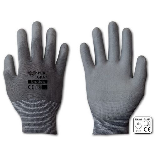 Bradas Pure Grey poliuretán kesztyű 11 - XXL méret (RWPGY11)