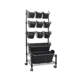   Nature függőleges kerti mobilszett 97x44x32,5 cm (9*0,9 literes cserepet, 2*5,4 literes ültetővályút, görgős fémrácsot tart.)