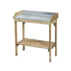   Növényültető asztal fából, cinkből készült asztallappal, 97x85x42cm, munkafelület: 54x81cm