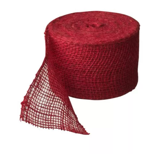 Juta szalag 10cmx25cm, piros