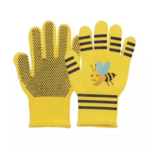 Méhecskés gyerek kesztyű, SÁRGA 9,7x18,5cm