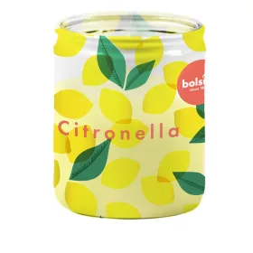   Bolsius citronellás gyertya dekor mintás üvegben 82/68mm, 29órás