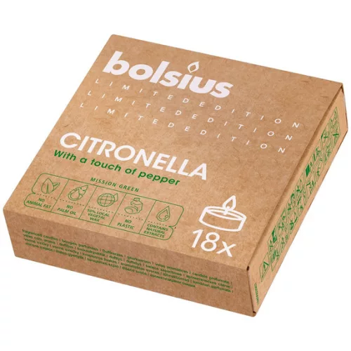 Bolsius citronellás teamécses 18db-os