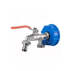   IBC tartály csatlakozó 1/2" fém csappal gyorscsatlakozóval + 3/4" km kiálással
