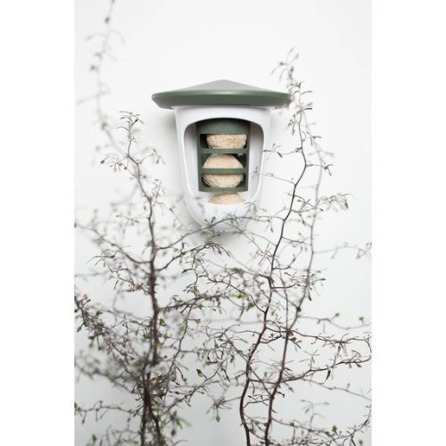 MULTI műanyag madáretető, vadzöld/fehér 18,5x18,5x19