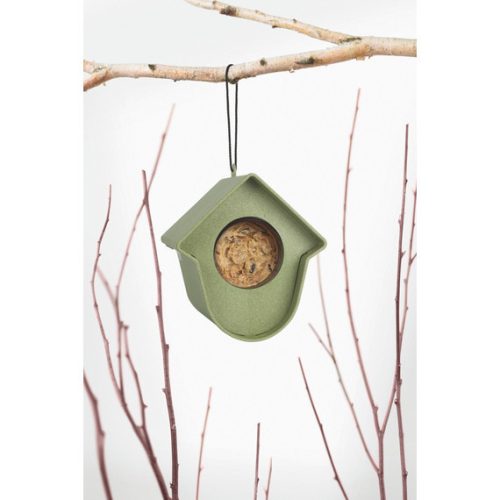 EVIE 98%-ban újrahasznosított madáretető zöld, zöld előlappal 15x13,5x17