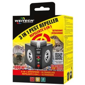   Weitech ultrahangos beltéri rágcsáló riasztó 300m2, 3 in 1, (egér, nyest, pele)