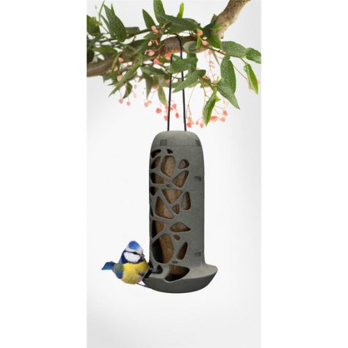 TARA 100%-ban újrahasznosított madáretető, szürke zsírgolyókhoz/suet tekercsekhez, újrahasznosított rPET kötéllel 13x13x25