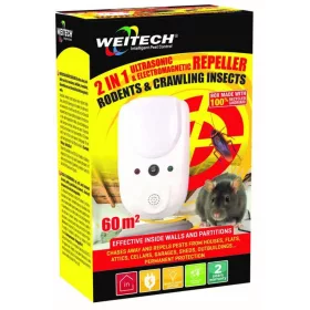   Weitech 2 az 1-ben ultrahangos és elektromágneses kártevőriasztó 60m2